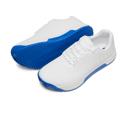 Men's White Royal Blue Outwork Edge Shoes