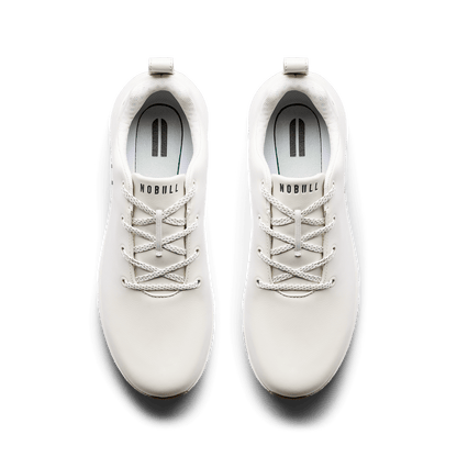 Men's White Leather Golf Shoes