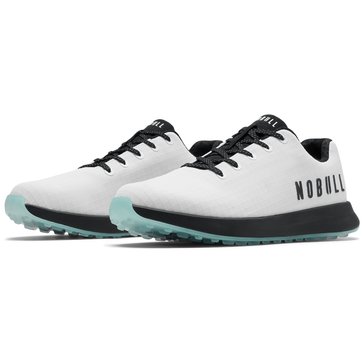 Men's Classic White Turquoise Ripstop Golf Shoes