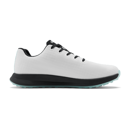 Men's Classic White Turquoise Ripstop Golf Shoes