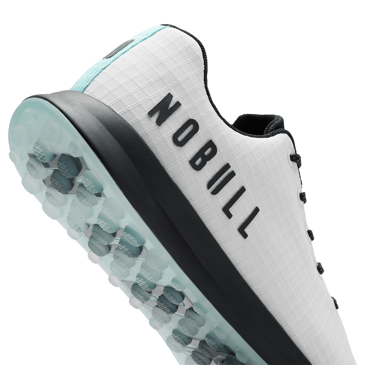 Men's Classic White Turquoise Ripstop Golf Shoes