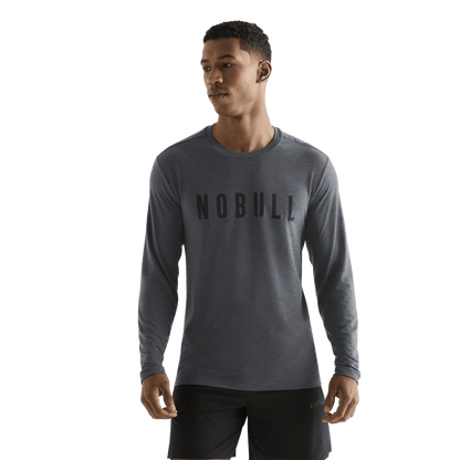 Men's Charcoal Heather NOBULL Long Sleeve Tee