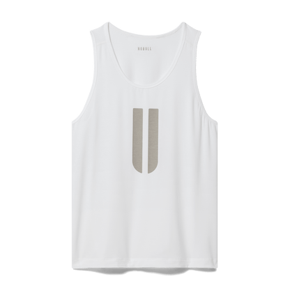 Men's White U Tank Top