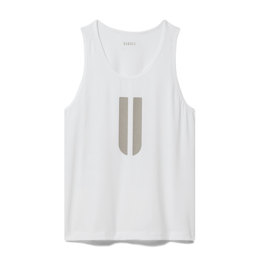 Men's White U Tank Top