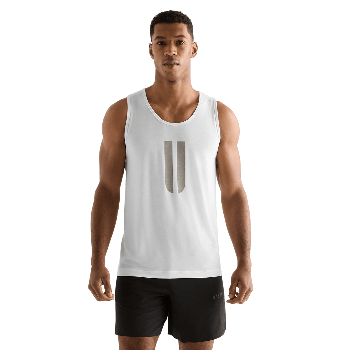 Men's White U Tank Top