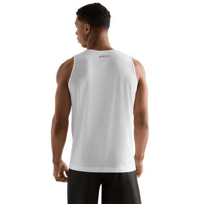 Men's White U Tank Top