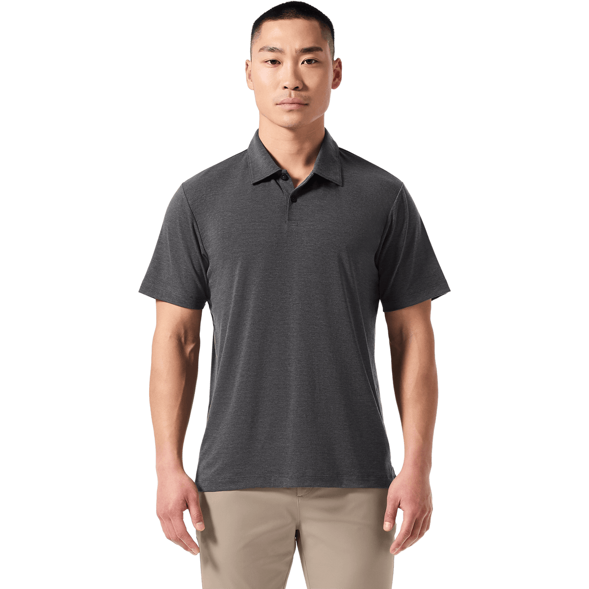 Men's Charcoal Heather Adapt Polo  X Public Rec