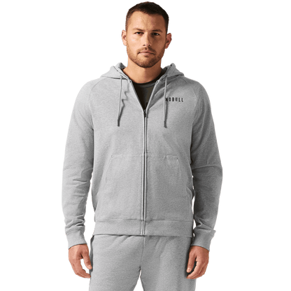 Men's Grey Heather NOBULL Full Zip Hoodie