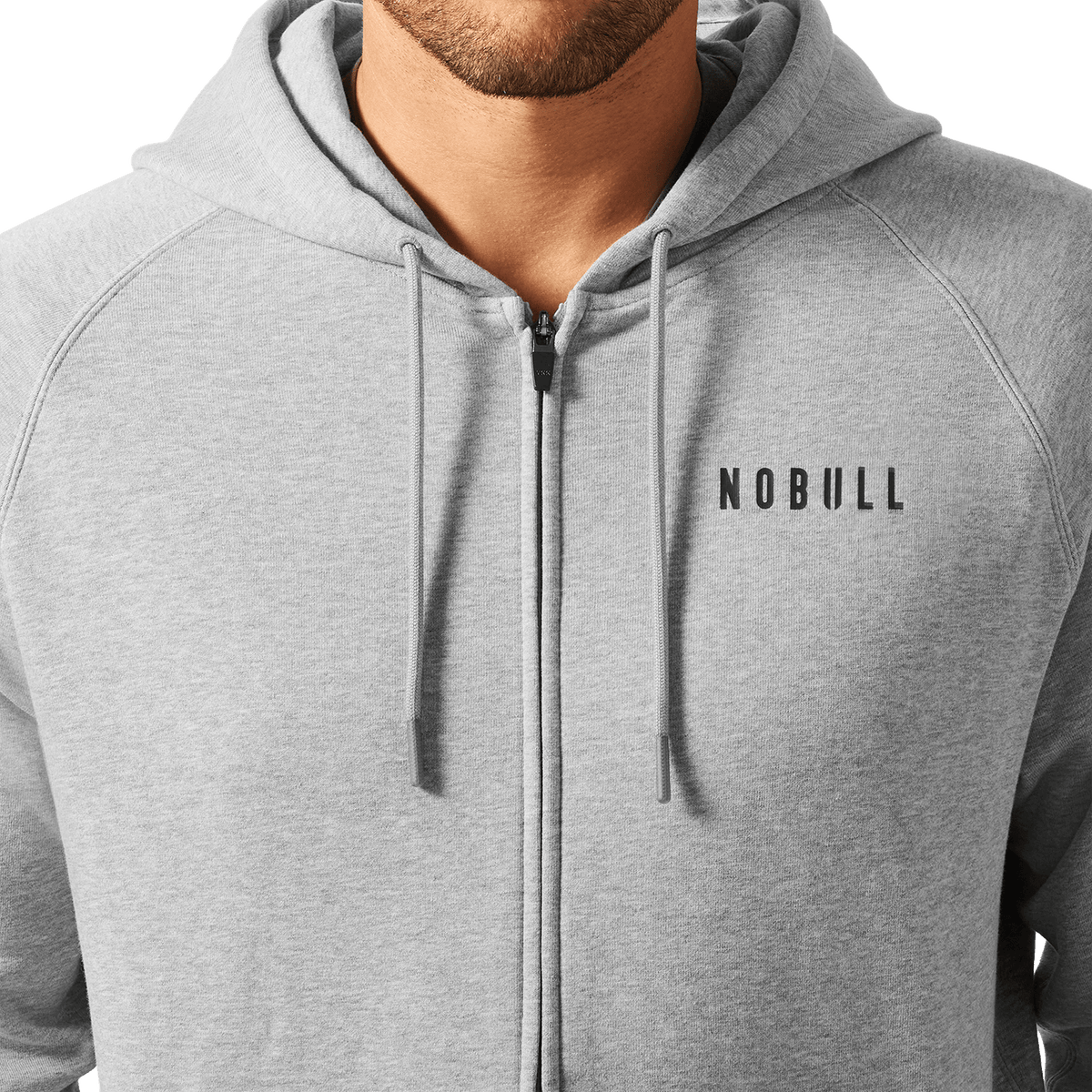 Men's Grey Heather NOBULL Full Zip Hoodie