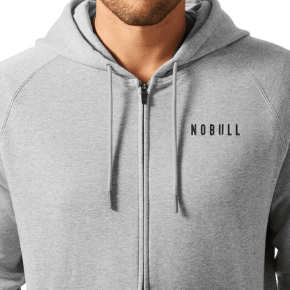 Men's Grey Heather NOBULL Full Zip Hoodie
