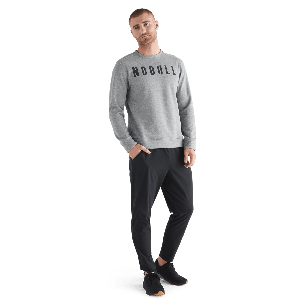 Men's Heather Gray NOBULL Crew Sweatshirt