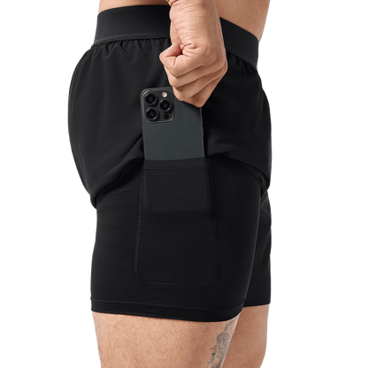 Men's Black Drive Short 6" (Lined)