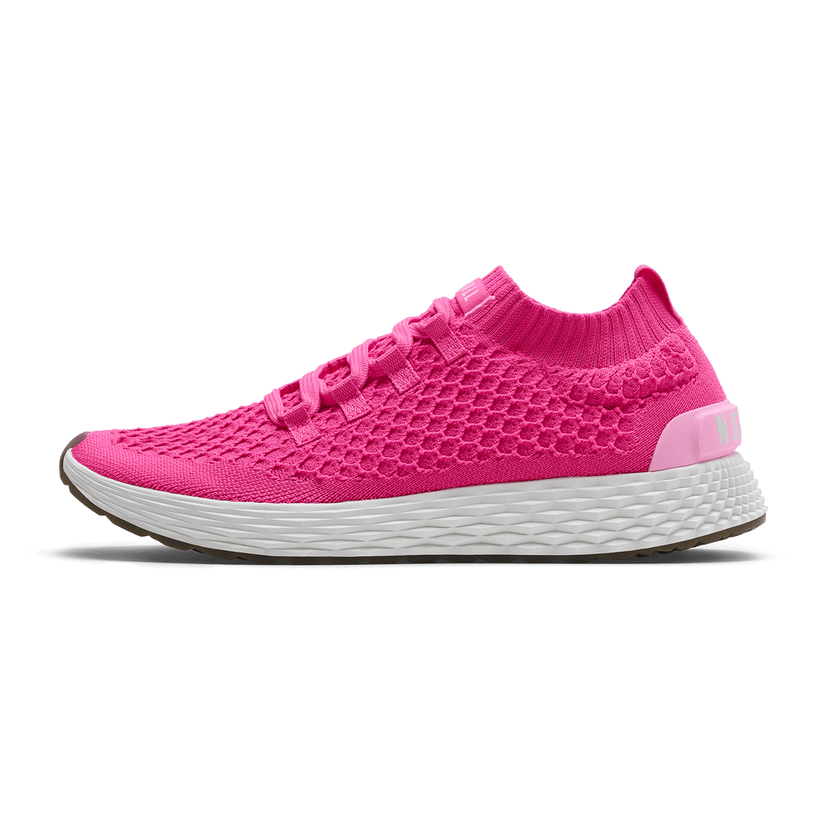 Women's Neon Pink White Allday Knit Shoes