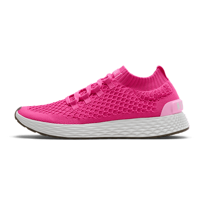 Women's Neon Pink White Allday Knit Shoes