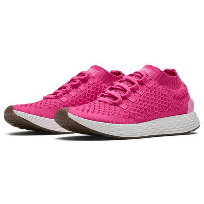Women's Neon Pink White Allday Knit Shoes