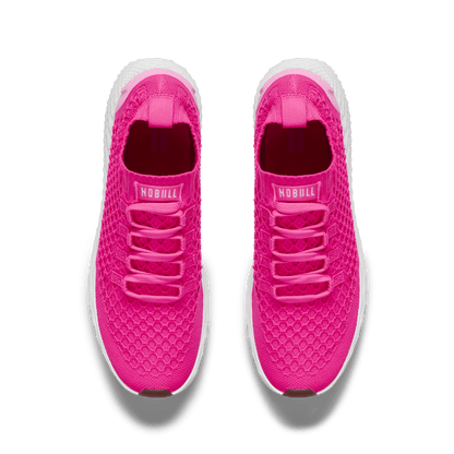 Women's Neon Pink White Allday Knit Shoes