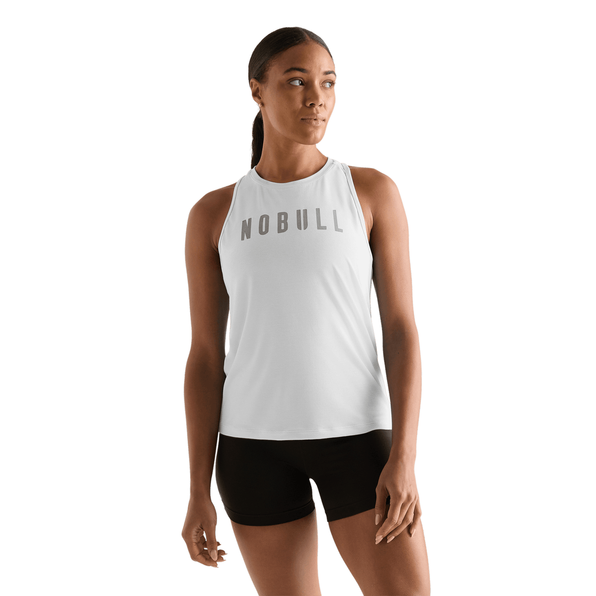 Women's White NOBULL High-Neck Tank Top