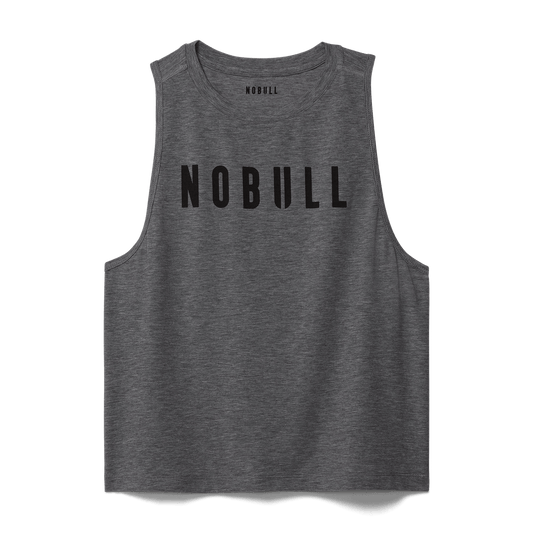 Women's Heather Grey NOBULL Muscle Tank Top