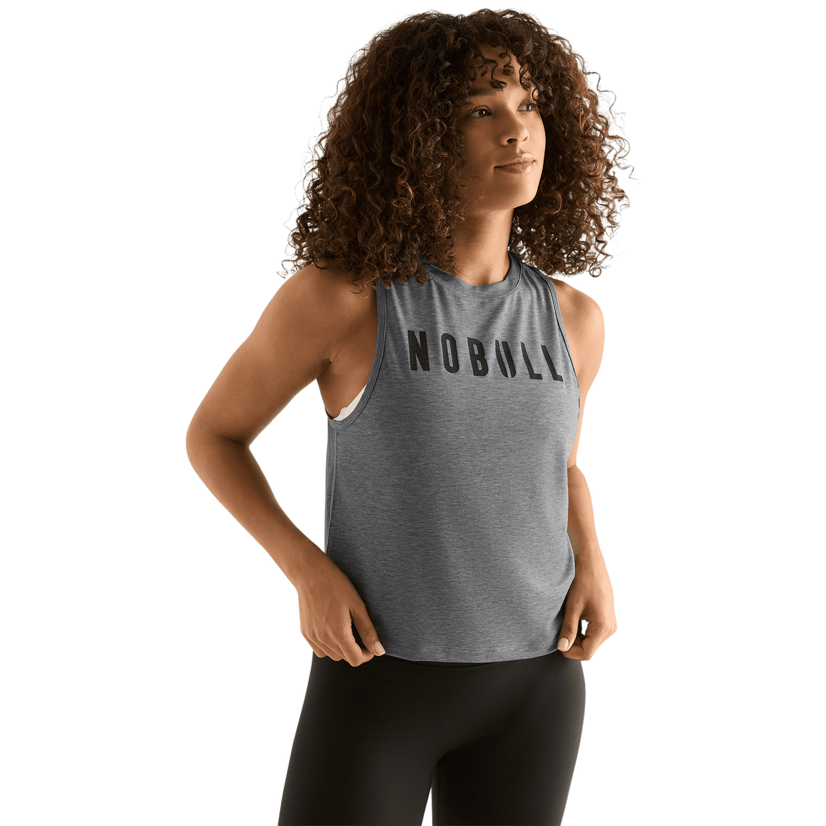 Women's Heather Grey NOBULL Muscle Tank Top