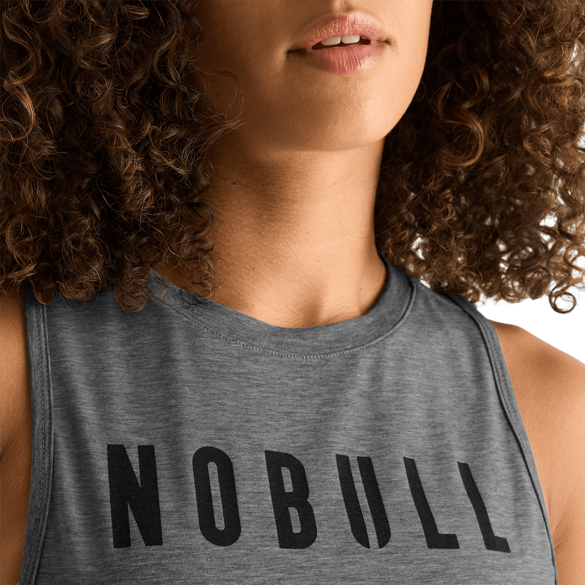 Women's Heather Grey NOBULL Muscle Tank Top
