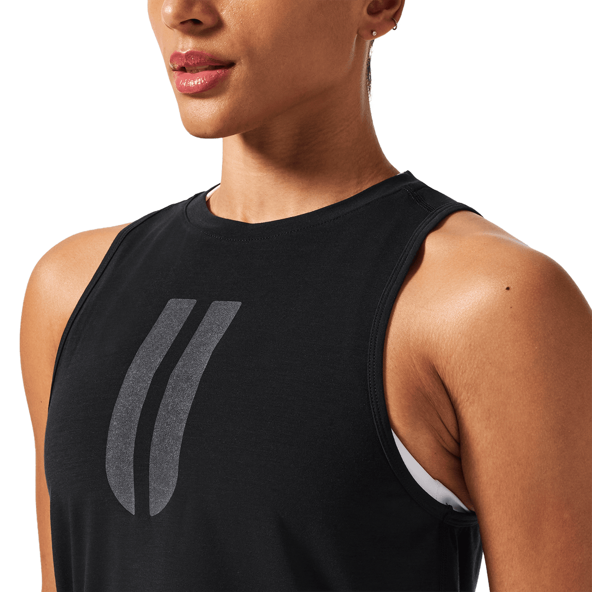 Women's Black U Muscle Tank Top