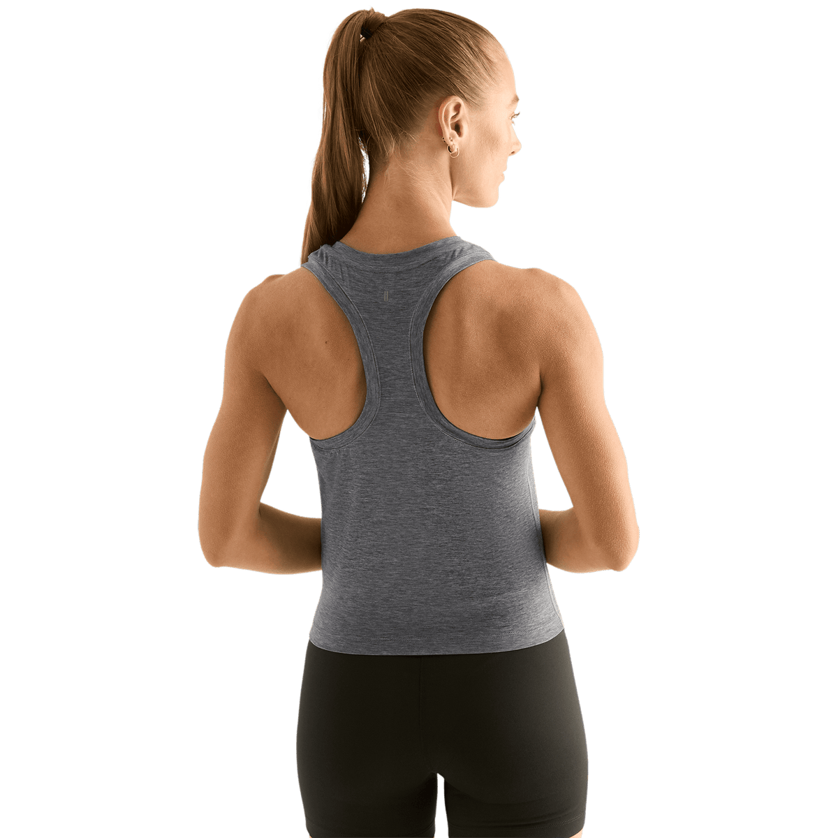 Women's Heather Gray NOBULL Fitted Tank Top