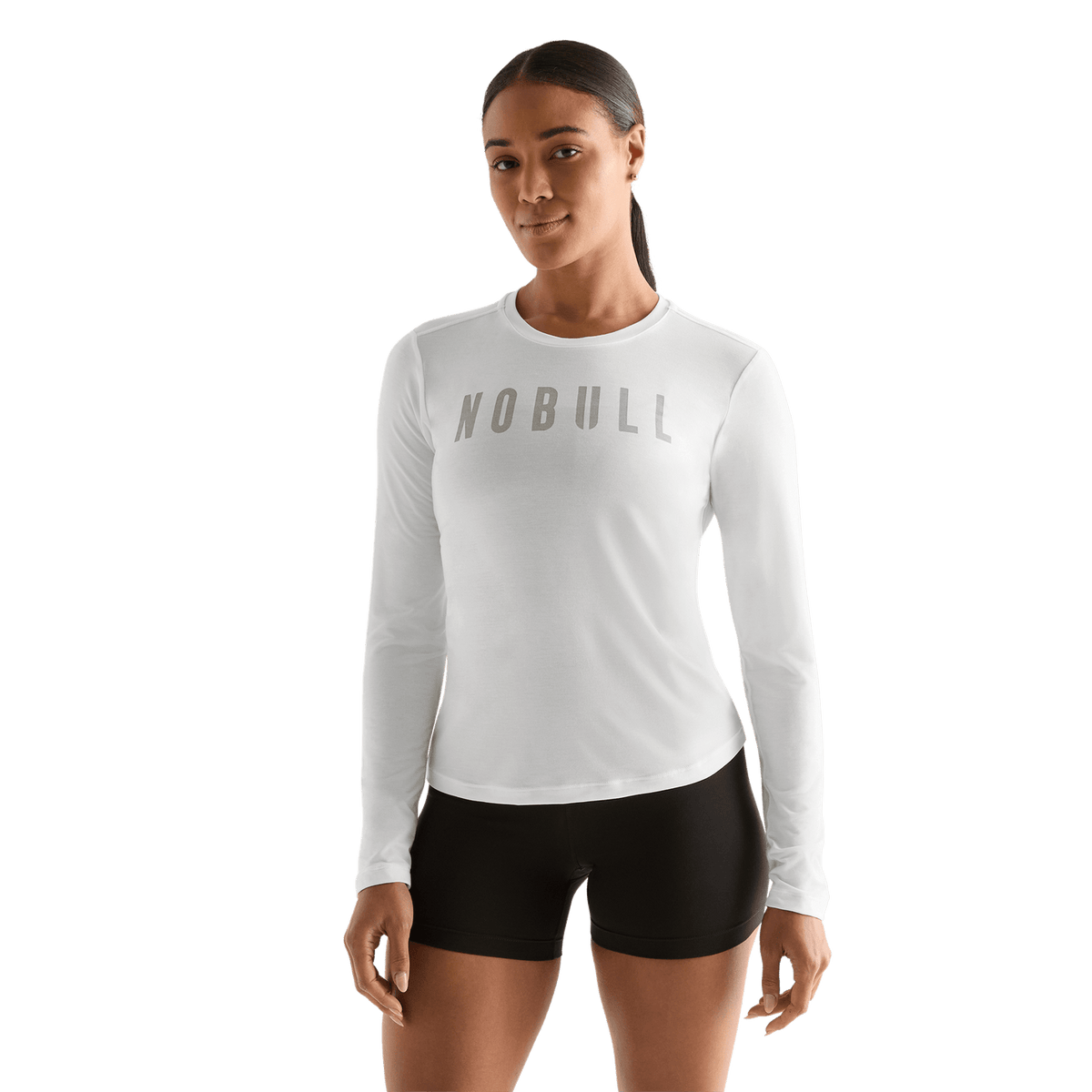 Women's White NOBULL Long Sleeve Tee