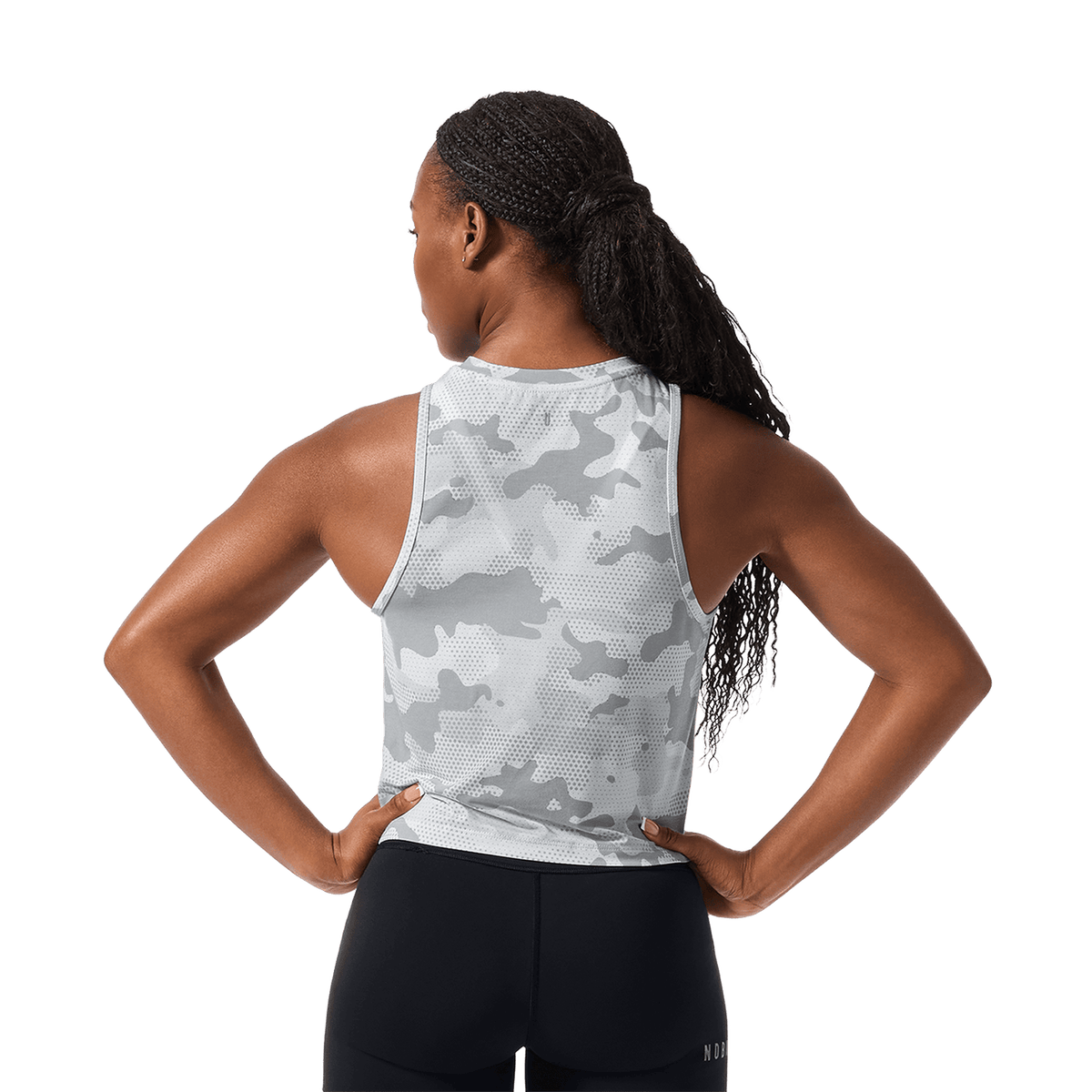 Women's Light Gray Camo NOBULL Muscle Tank Top