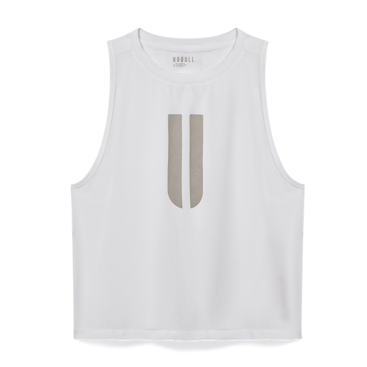 Women's White U Muscle Tank Top