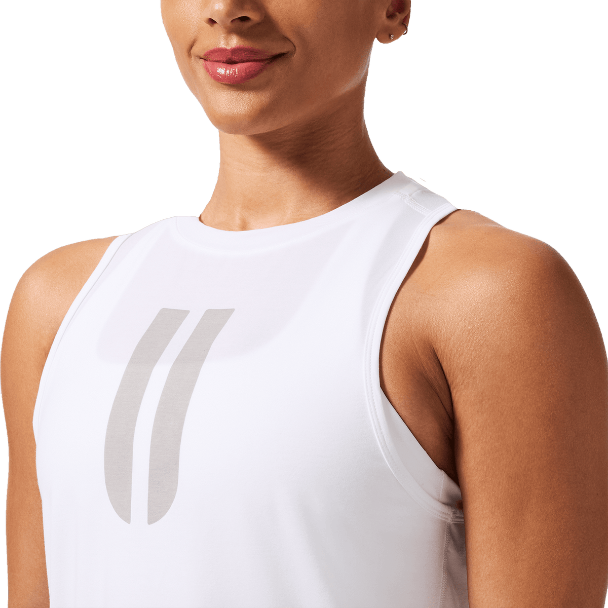 Women's White U Muscle Tank Top