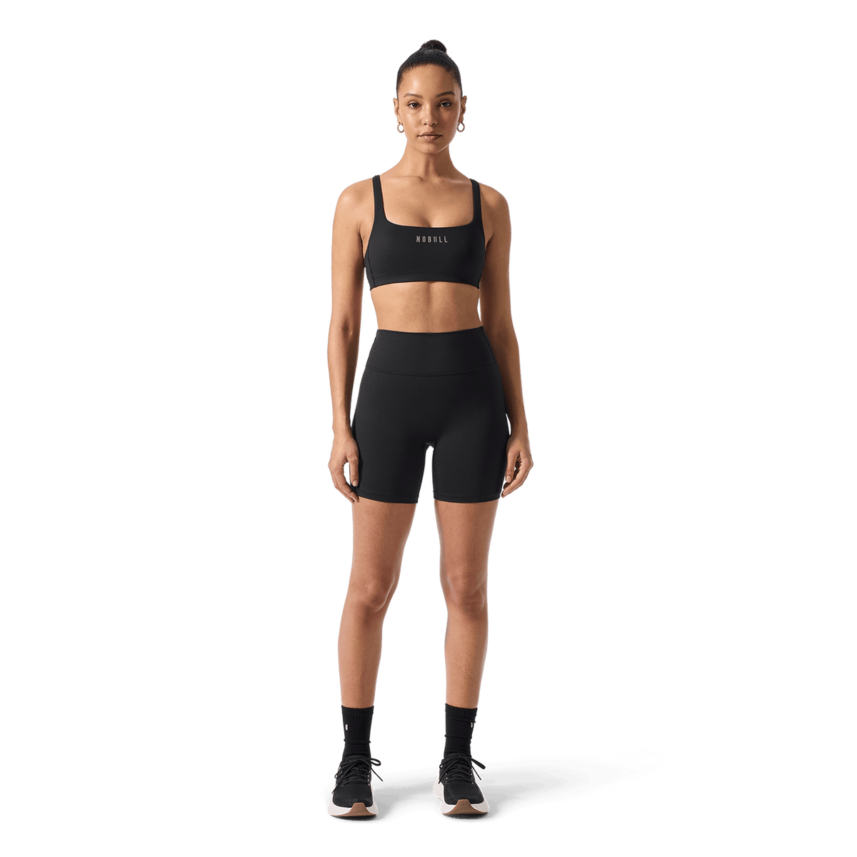 Women's Black U High-Rise Matte Short 6"