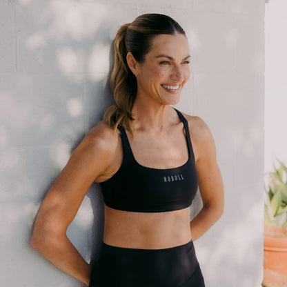 Black NOBULL Matte Square Neck Sports Bra