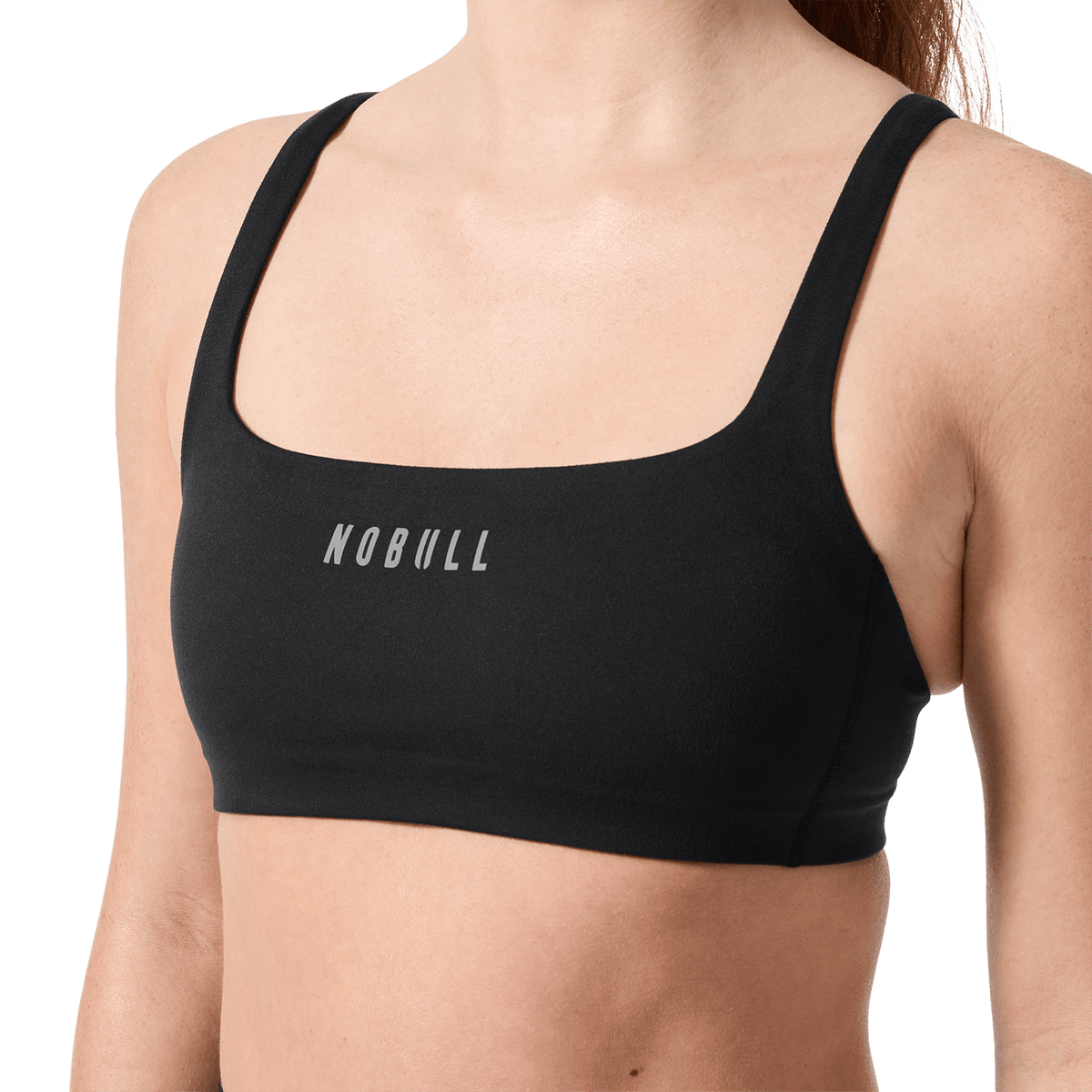 Black NOBULL Matte Square Neck Sports Bra