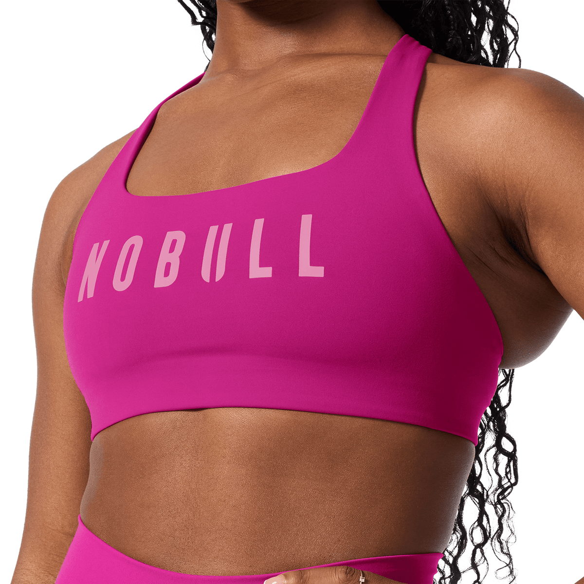 Vivid Fuchsia NOBULL Drive Racerback Sports Bra