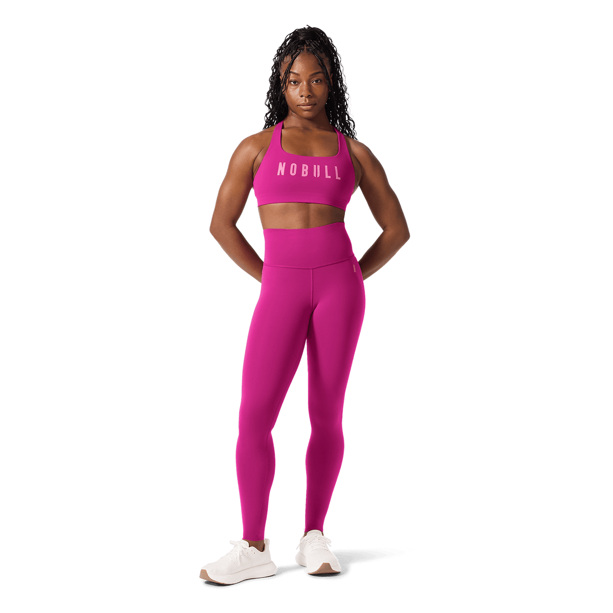 Vivid Fuchsia NOBULL Drive Racerback Sports Bra