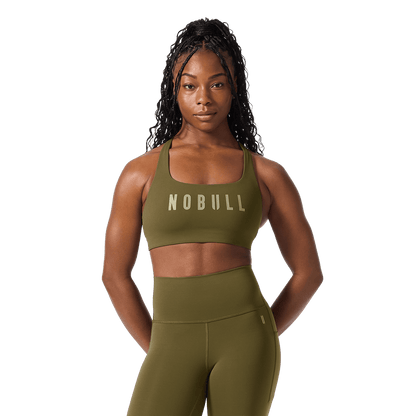 Tactical Green NOBULL Drive Racerback Sports Bra