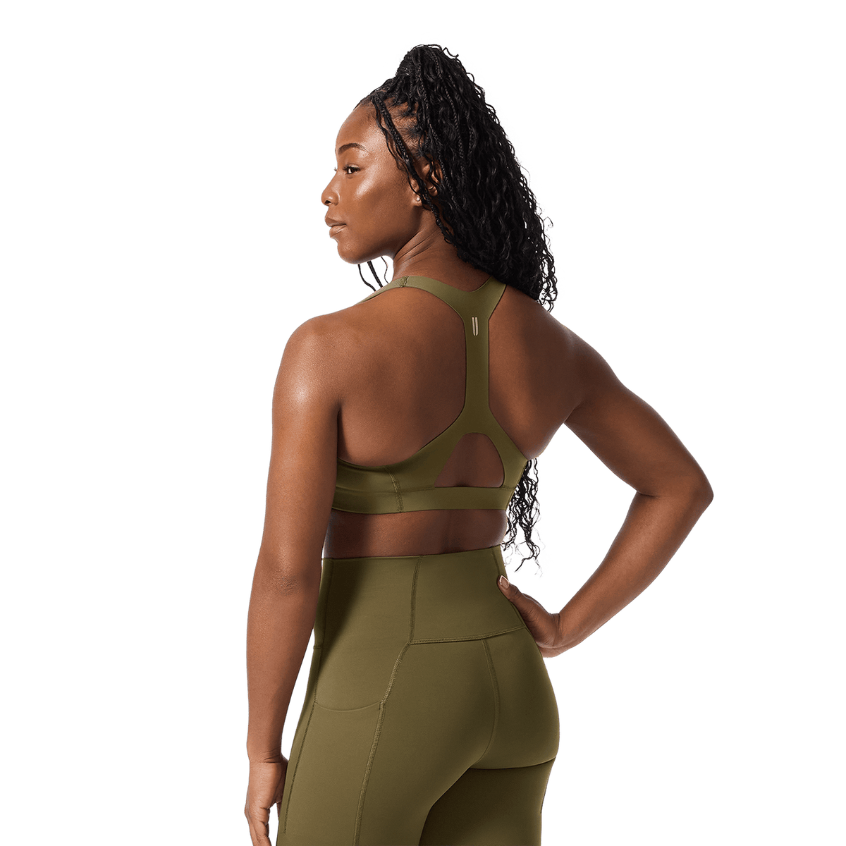 Tactical Green NOBULL Drive Racerback Sports Bra