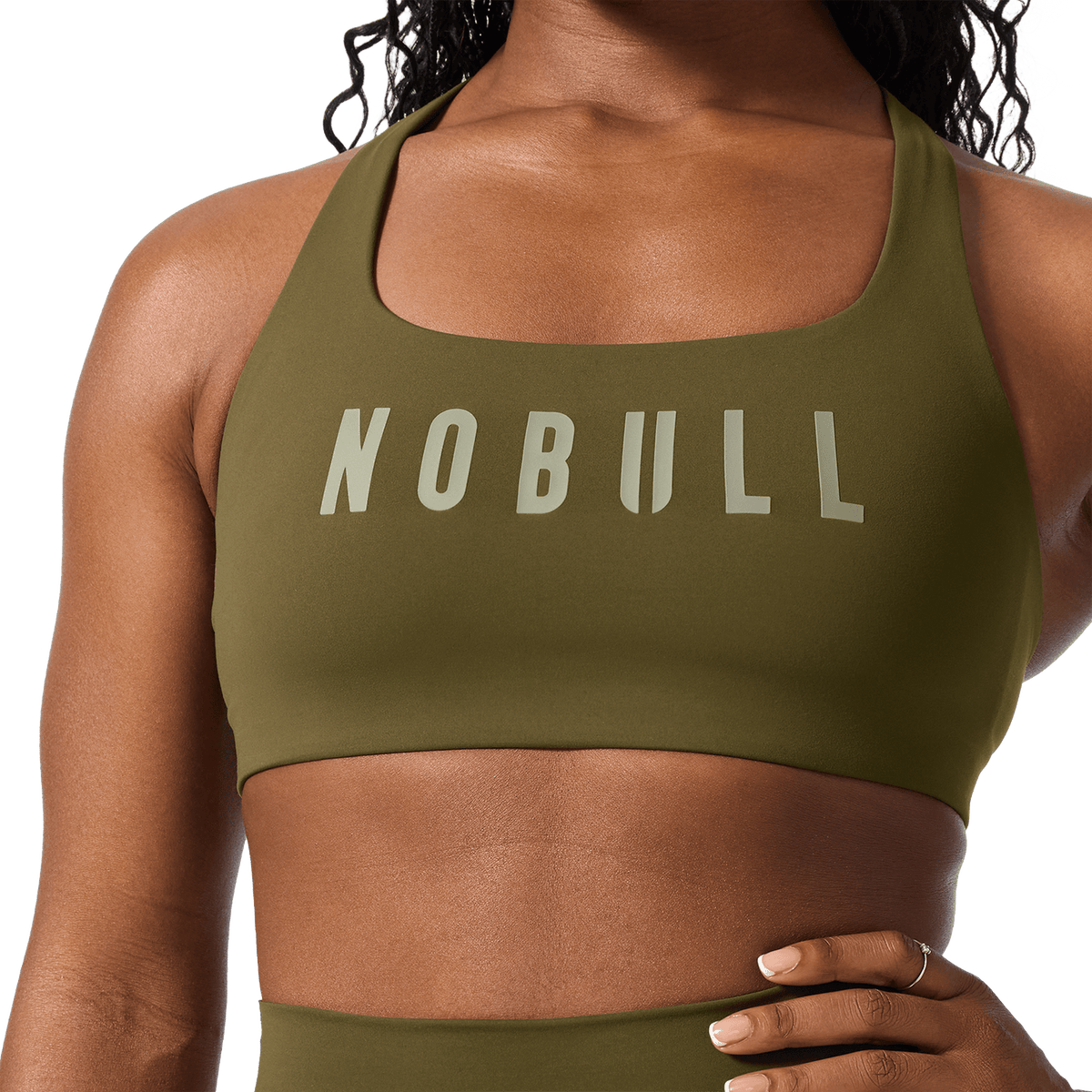 Tactical Green NOBULL Drive Racerback Sports Bra