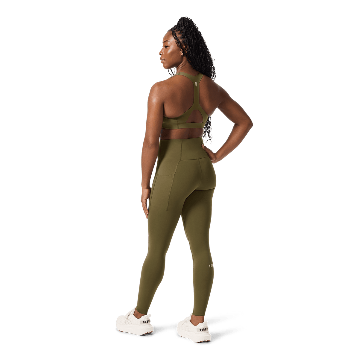 Tactical Green NOBULL Drive Racerback Sports Bra