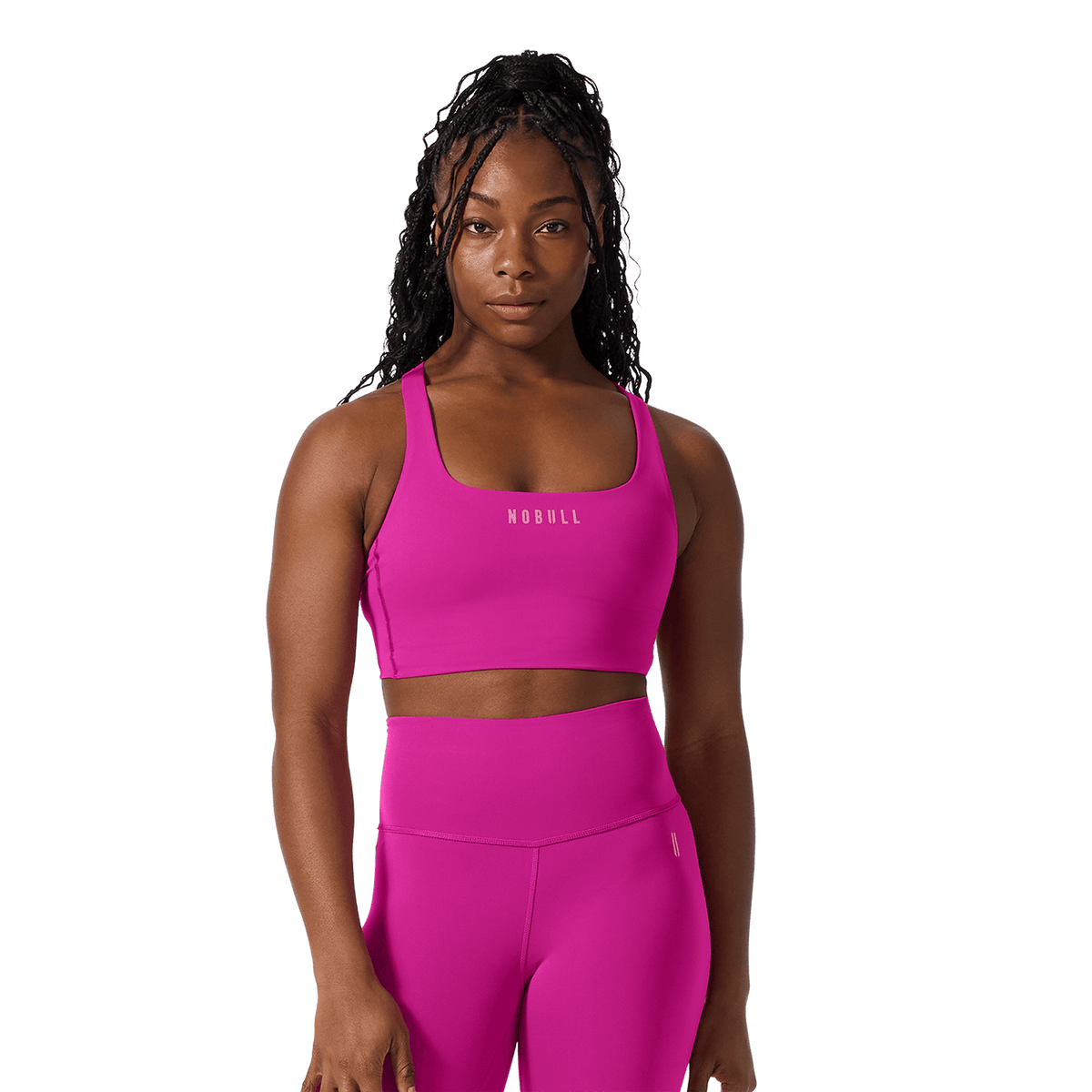 Vivid Fuchsia NOBULL Drive Longline Sports Bra