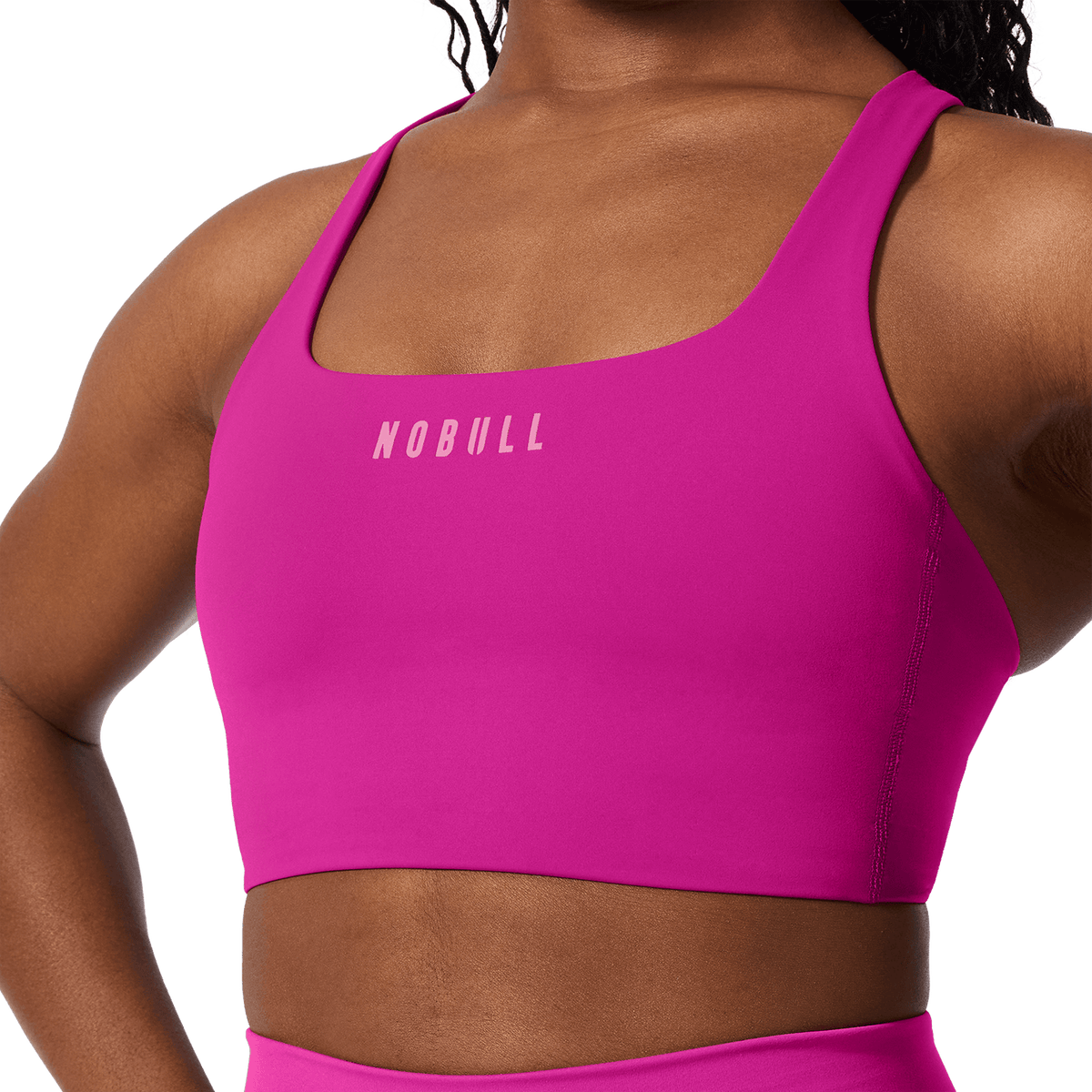 Vivid Fuchsia NOBULL Drive Longline Sports Bra