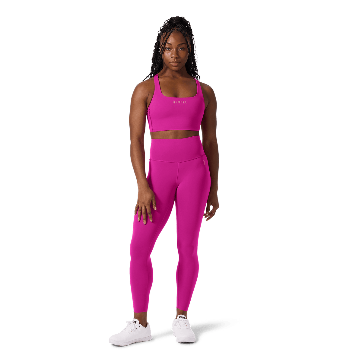Vivid Fuchsia NOBULL Drive Longline Sports Bra