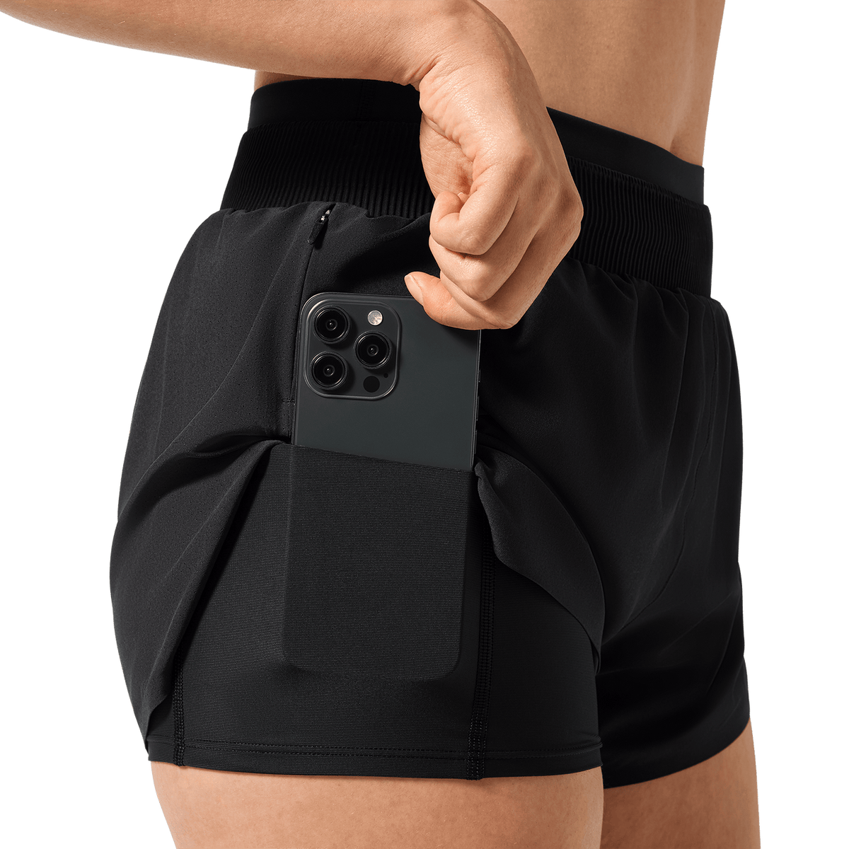 Women's Black Drive 2-in-1 Short 3"