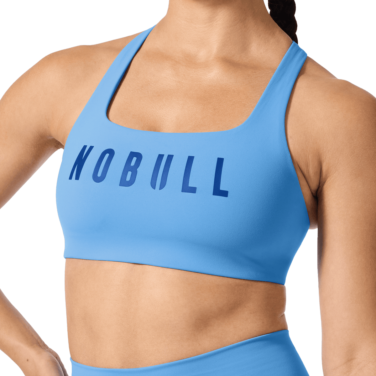 Light Blue NOBULL Drive Racerback Sports Bra