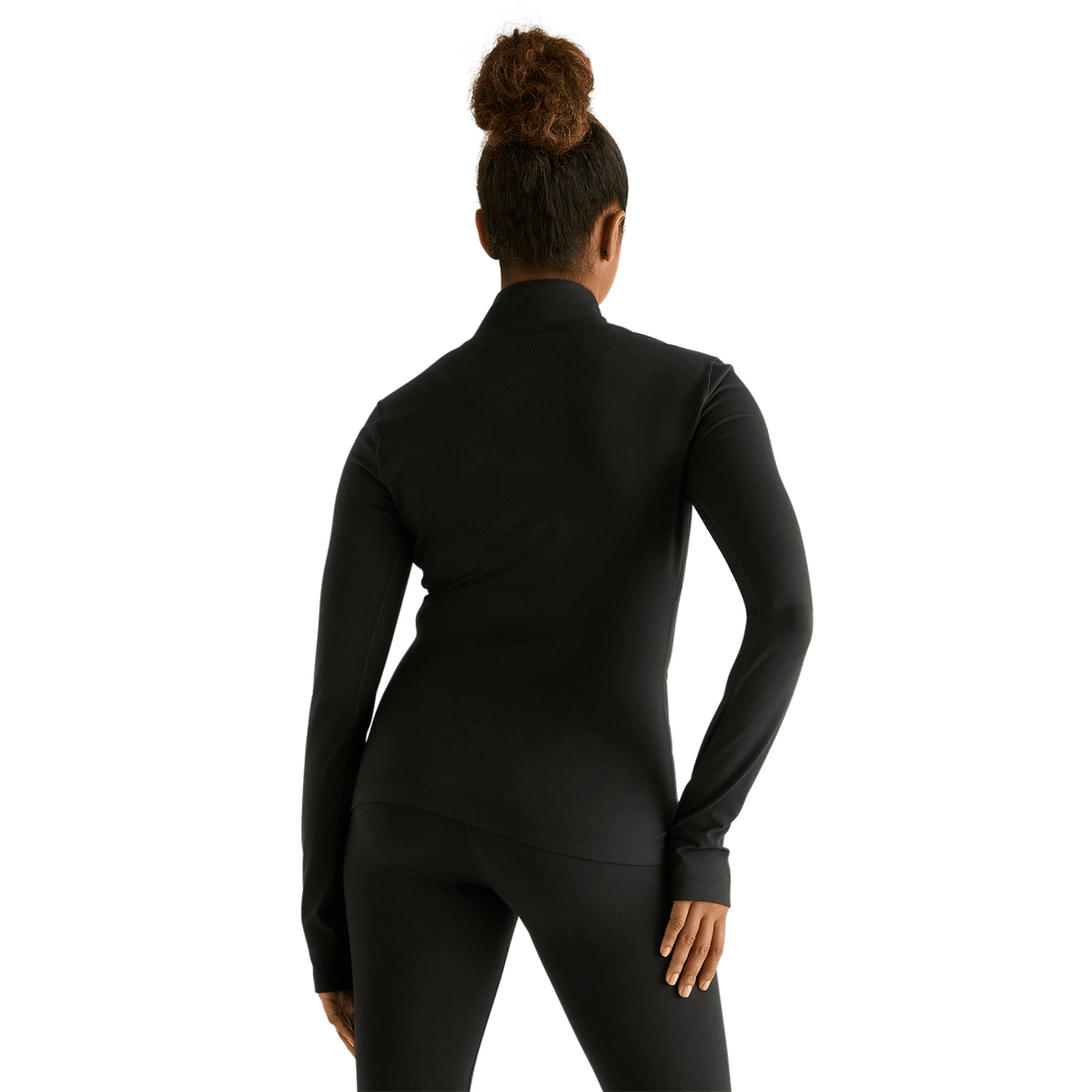 Women's Black Matte Zip-Up Jacket