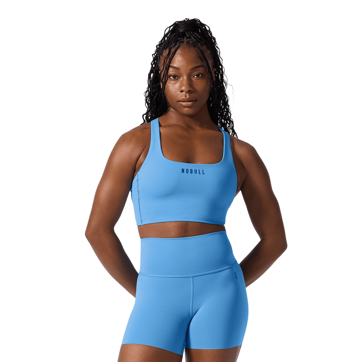 Light Blue NOBULL Drive Longline Sports Bra