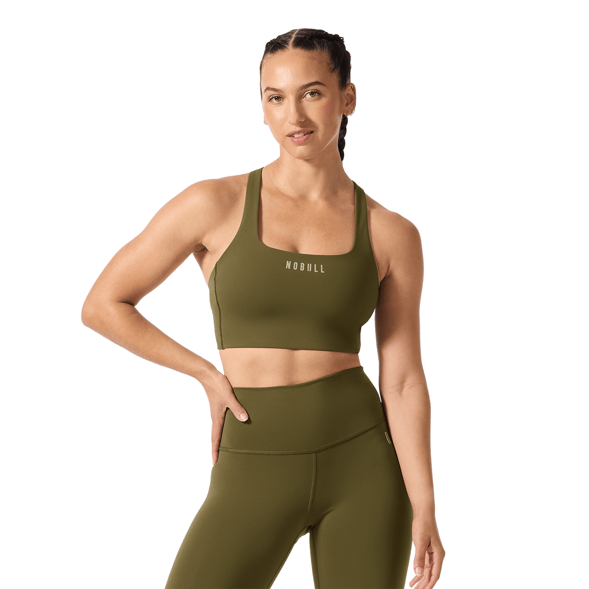 Tactical Green NOBULL Drive Longline Sports Bra