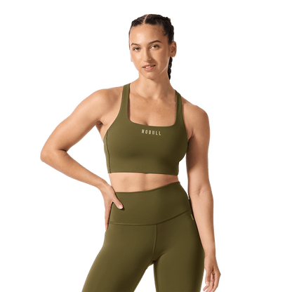 Tactical Green NOBULL Drive Longline Sports Bra