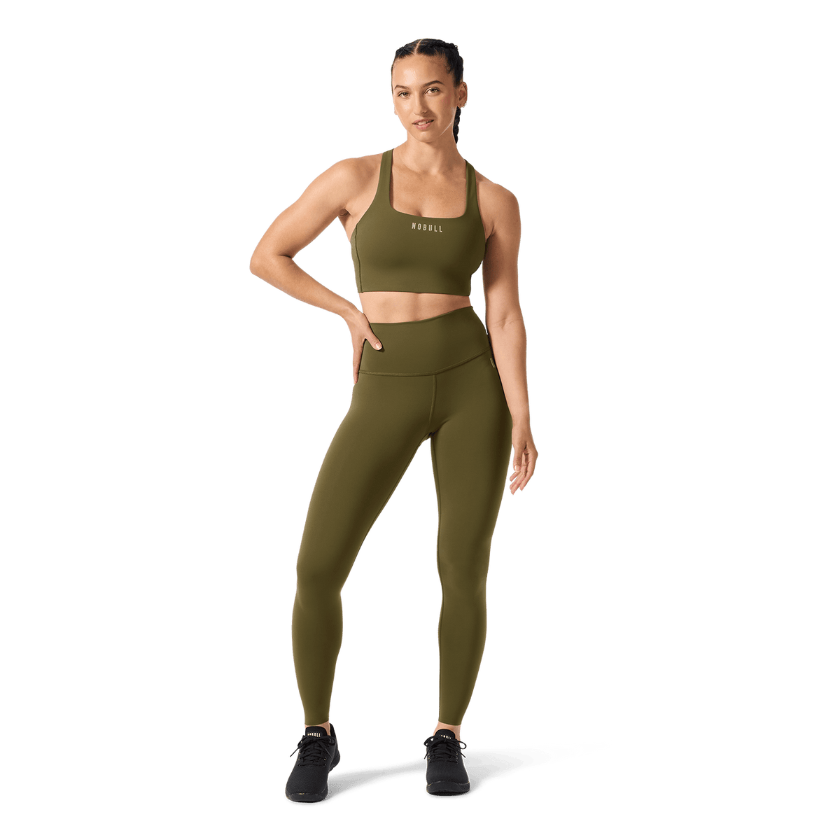 Tactical Green NOBULL Drive Longline Sports Bra