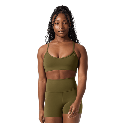 Tactical Green Drive Thin Strap Sports Bra